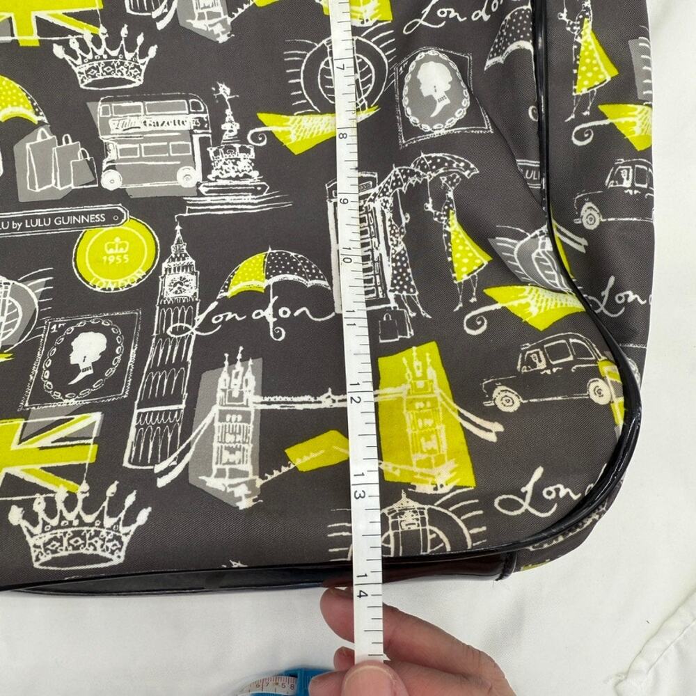 Lulu by Lulu Guinness London Print Tote Bag w/ Pouch Matching Black Yellow White - Picture 6 of 16